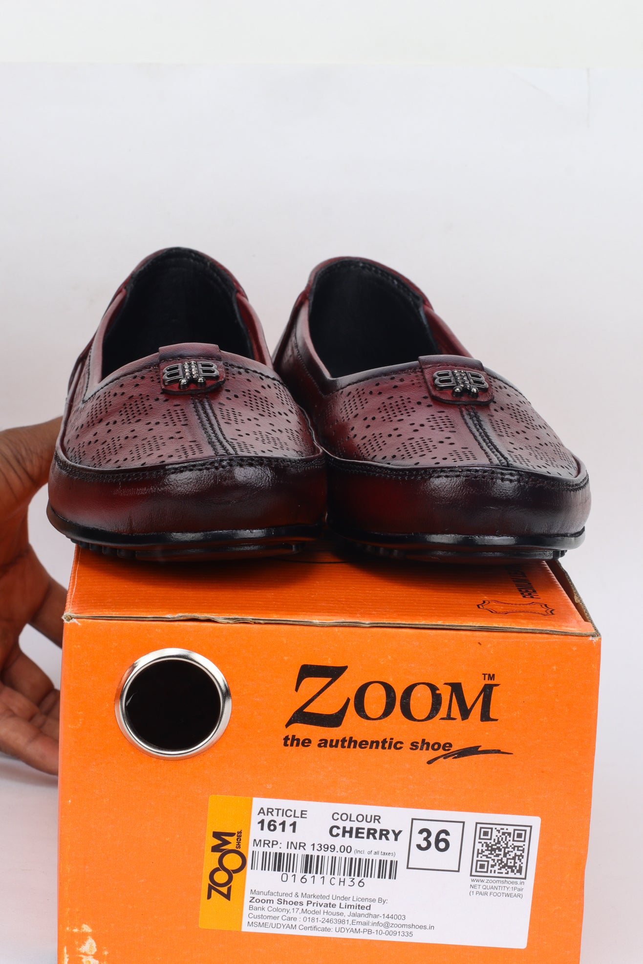 Women’s Perforated Leather Bellies with Comfort Grip Sole - 1611