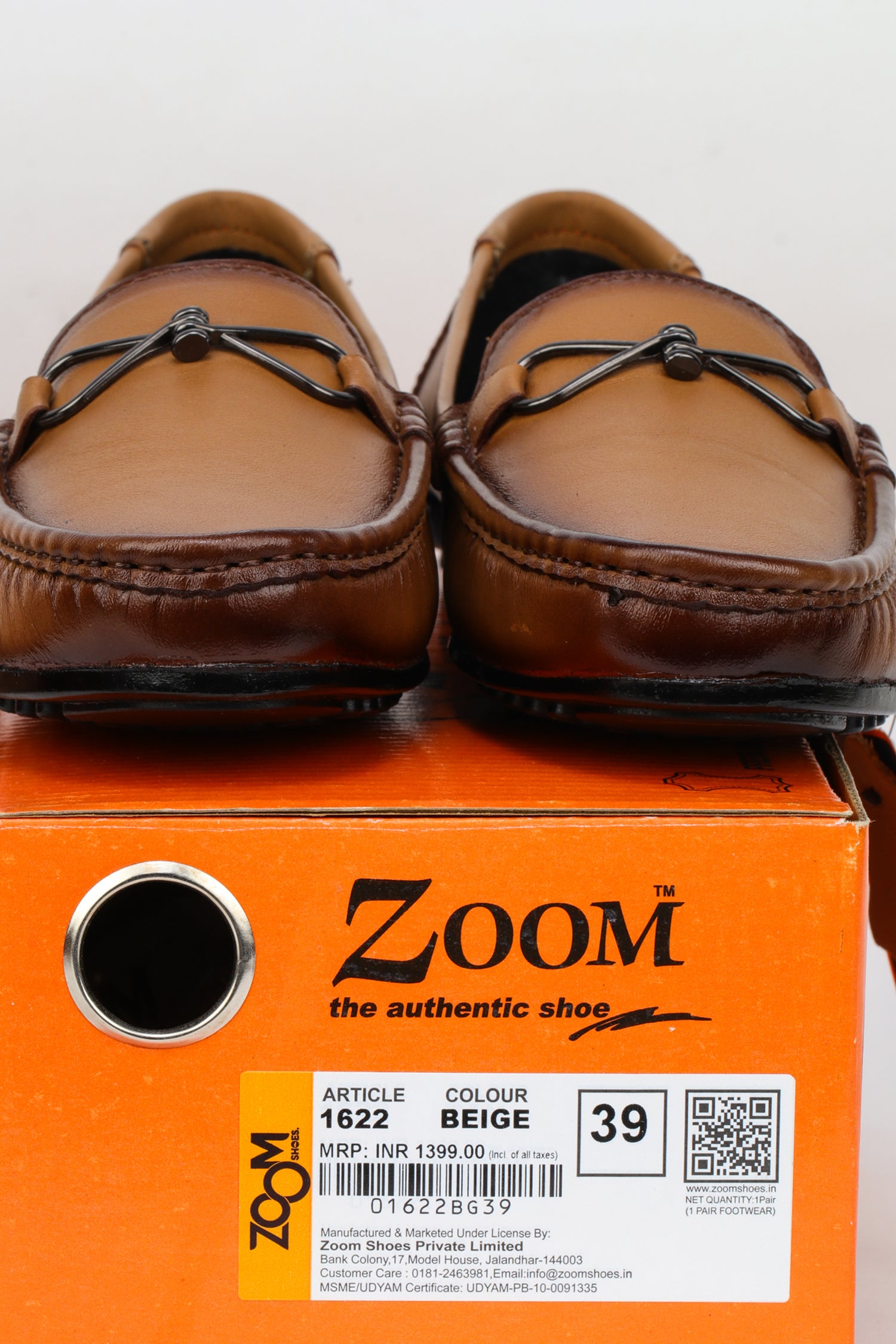 Women’s Leather Moccasin Bellies with Metal Accent - 1622