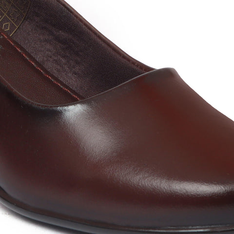 Zoom Shoes Pure Burnished Leather Formal Heeled Bellies For Women L-001