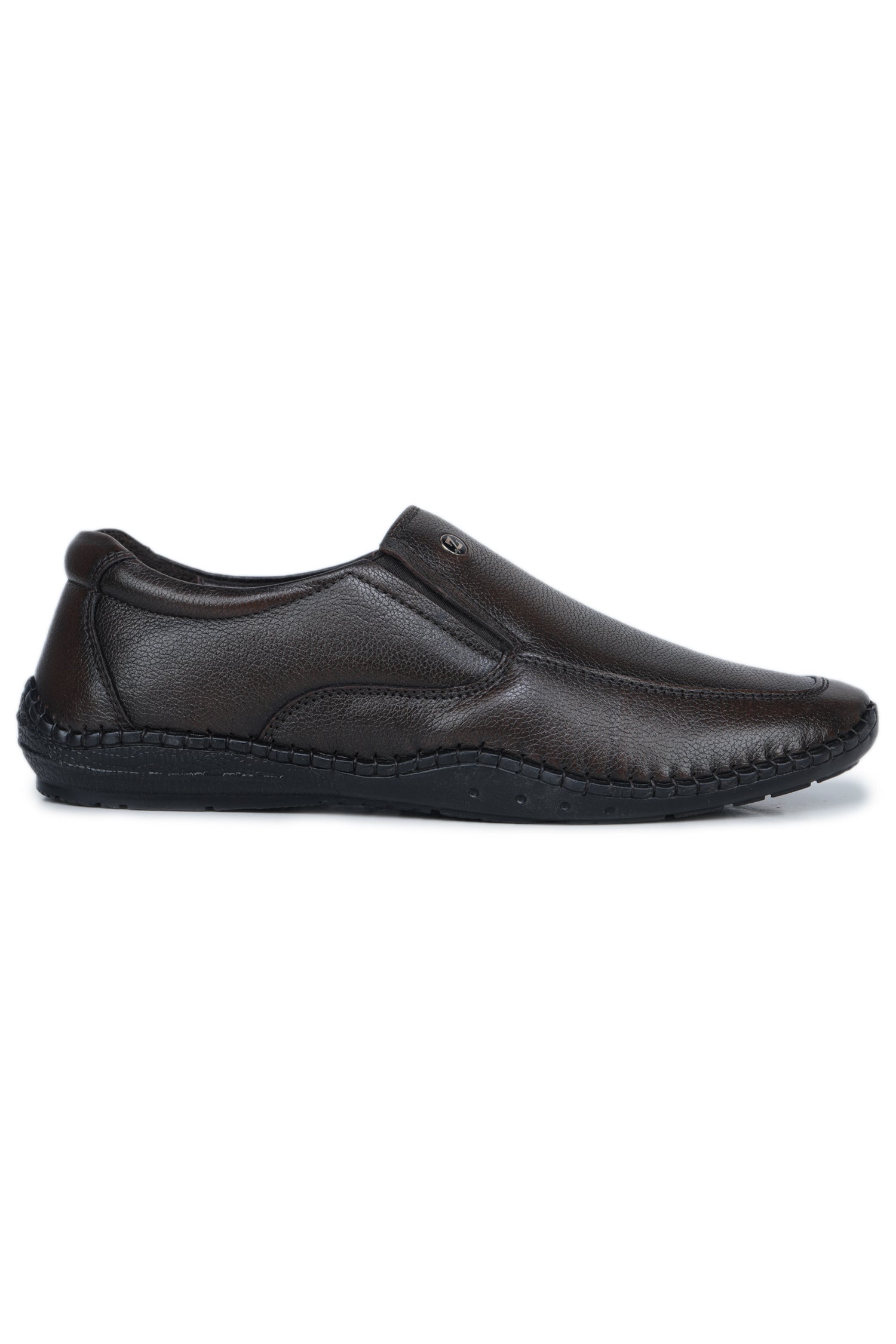 Men’s Medium Ankle Textured Genuine Leather Casual Slip-On Loafers - 1911