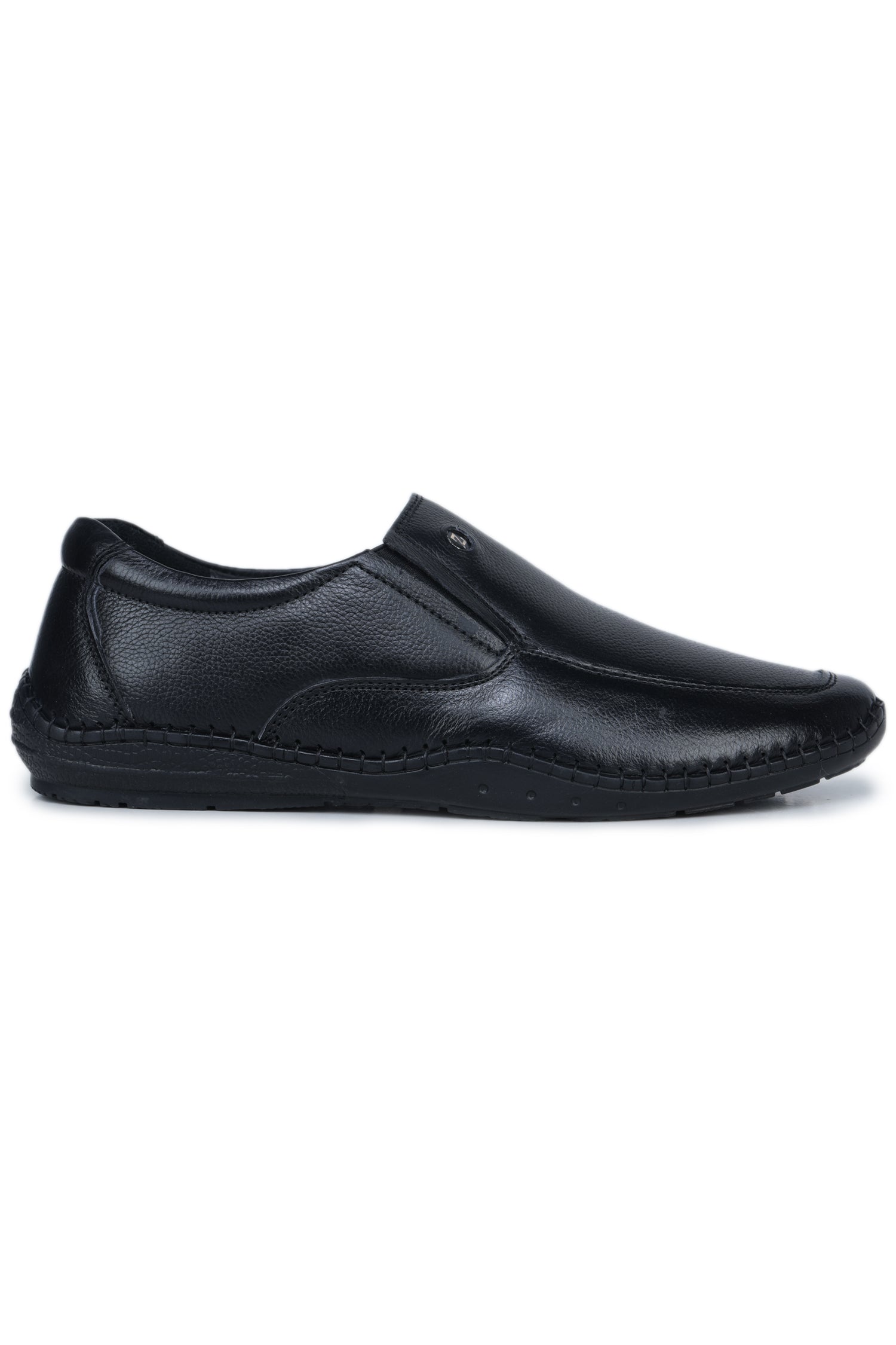 Men’s Medium Ankle Textured Genuine Leather Casual Slip-On Loafers - 1911