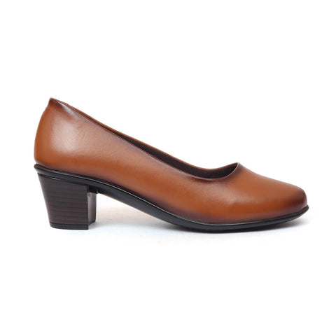 Zoom Shoes Pure Burnished Leather Formal Heeled Bellies For Women L-001