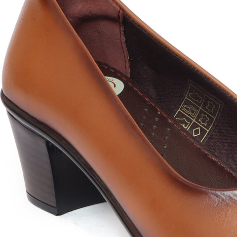 Zoom Shoes Pure Burnished Leather Formal Heeled Bellies For Women L-001