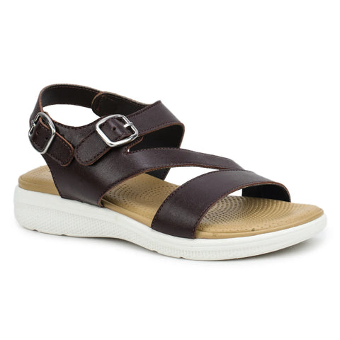 Women’s Leather Sandals 7575 – Classic Design with Buckle & Chunky Sole