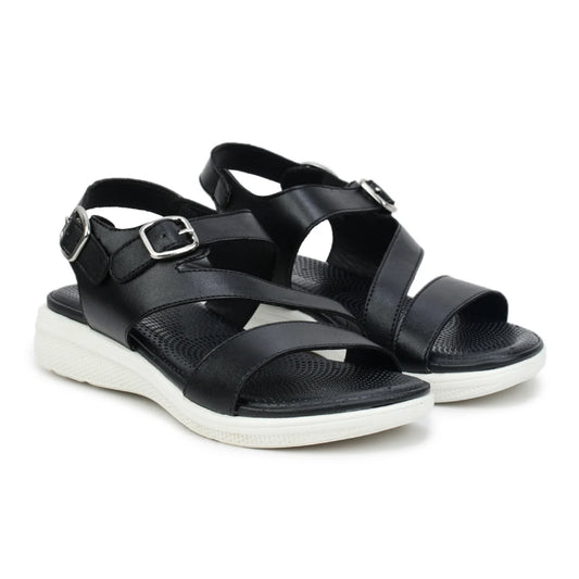 Women’s Leather Sandals 7575 – Classic Design with Buckle & Chunky Sole
