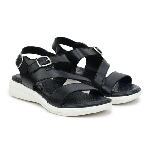 Women’s Leather Sandals 7575 – Classic Design with Buckle & Chunky Sole
