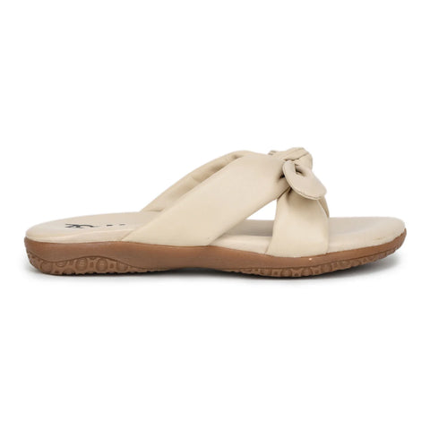 Elegant Women's Leather Slippers with Knot Tie Design L 135