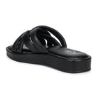 Stylish Women's Leather Slippers L 212 with Criss-Cross Design - Zoom Shoes India