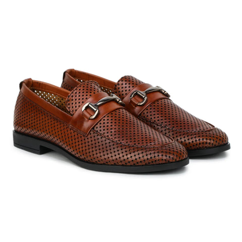 Original Leather Loafers 9981 – Pointed Toe with Mesh Texture Slip-on Shoes