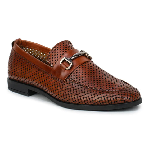 Original Leather Loafers 9981 – Pointed Toe with Mesh Texture Slip-on Shoes