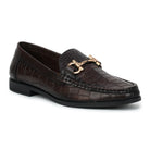 Men’s Leather Loafers 840 – Glossy Croc-Textured Slip-On Shoes - Zoom Shoes India
