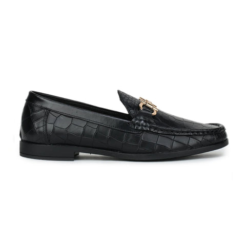 Men’s Leather Loafers 840 – Glossy Croc-Textured Slip-On Shoes