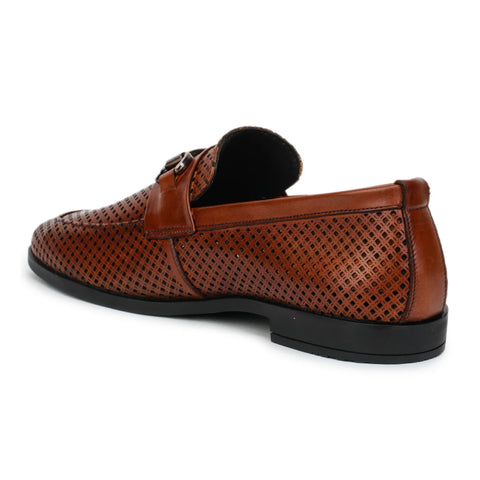 Original Leather Loafers 9981 – Pointed Toe with Mesh Texture Slip-on Shoes