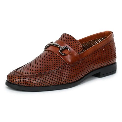Original Leather Loafers 9981 – Pointed Toe with Mesh Texture Slip-on Shoes