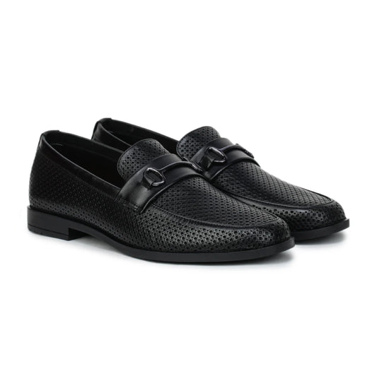 Original Leather Loafers 9981 – Pointed Toe with Mesh Texture Slip-on Shoes