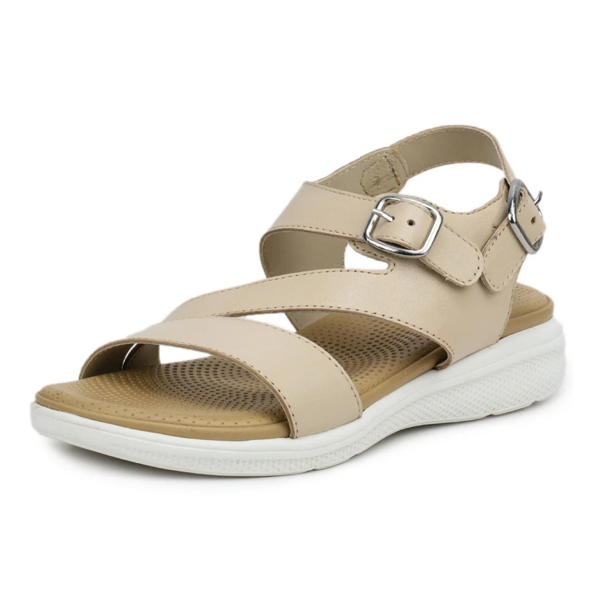 Women’s Leather Sandals 7575 – Classic Design with Buckle & Chunky Sole - Zoom Shoes India