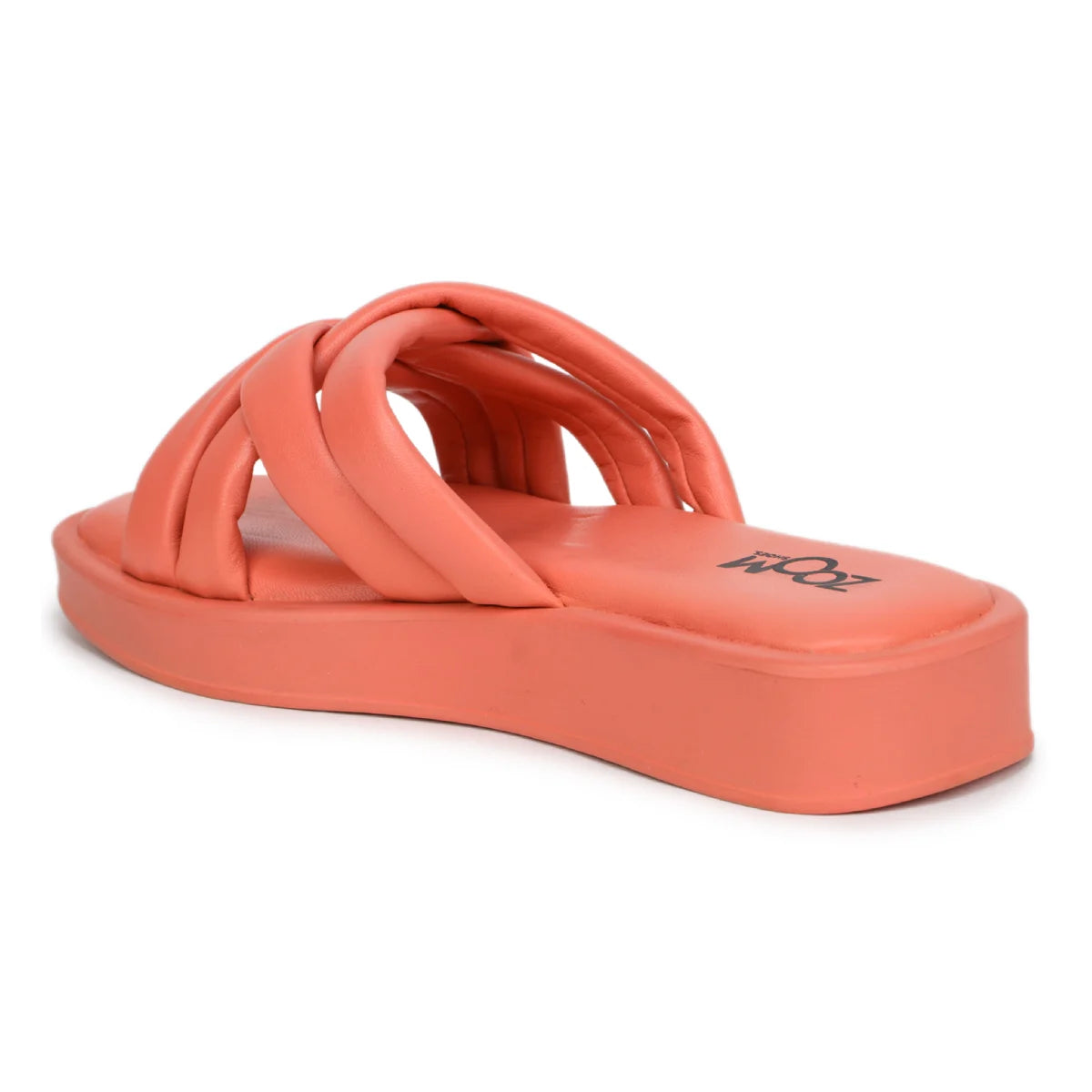 Stylish Women's Leather Slippers L 212 with Criss-Cross Design - Zoom Shoes India