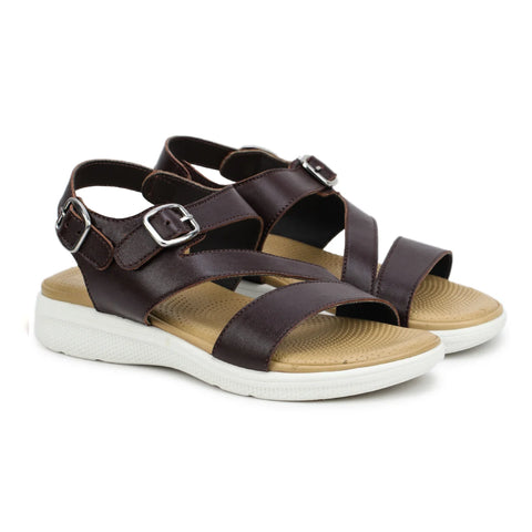 Women’s Leather Sandals 7575 – Classic Design with Buckle & Chunky Sole
