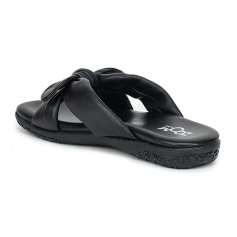 Elegant Women's Leather Slippers with Knot Tie Design L 135