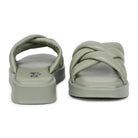 Stylish Women's Leather Slippers L 212 with Criss-Cross Design - Zoom Shoes India