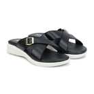 Women’s Leather Slippers 7515 – Criss-Cross Buckle Design - Zoom Shoes India