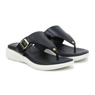 Leather Slippers For Women 7525 – V-Toe Monk Strap Flats with Cushioned Insole - Zoom Shoes India