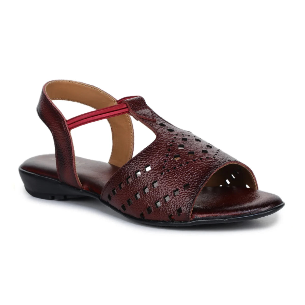Leather Sandals For Women L 648 – Thong Style with Brogue Detailing - Zoom Shoes India