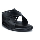 Women’s Leather Slippers 9145 – Gradient Texture with Brogue Detailing & Wedge Heel - Zoom Shoes India