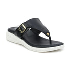 Leather Slippers For Women 7525 – V-Toe Monk Strap Flats with Cushioned Insole - Zoom Shoes India