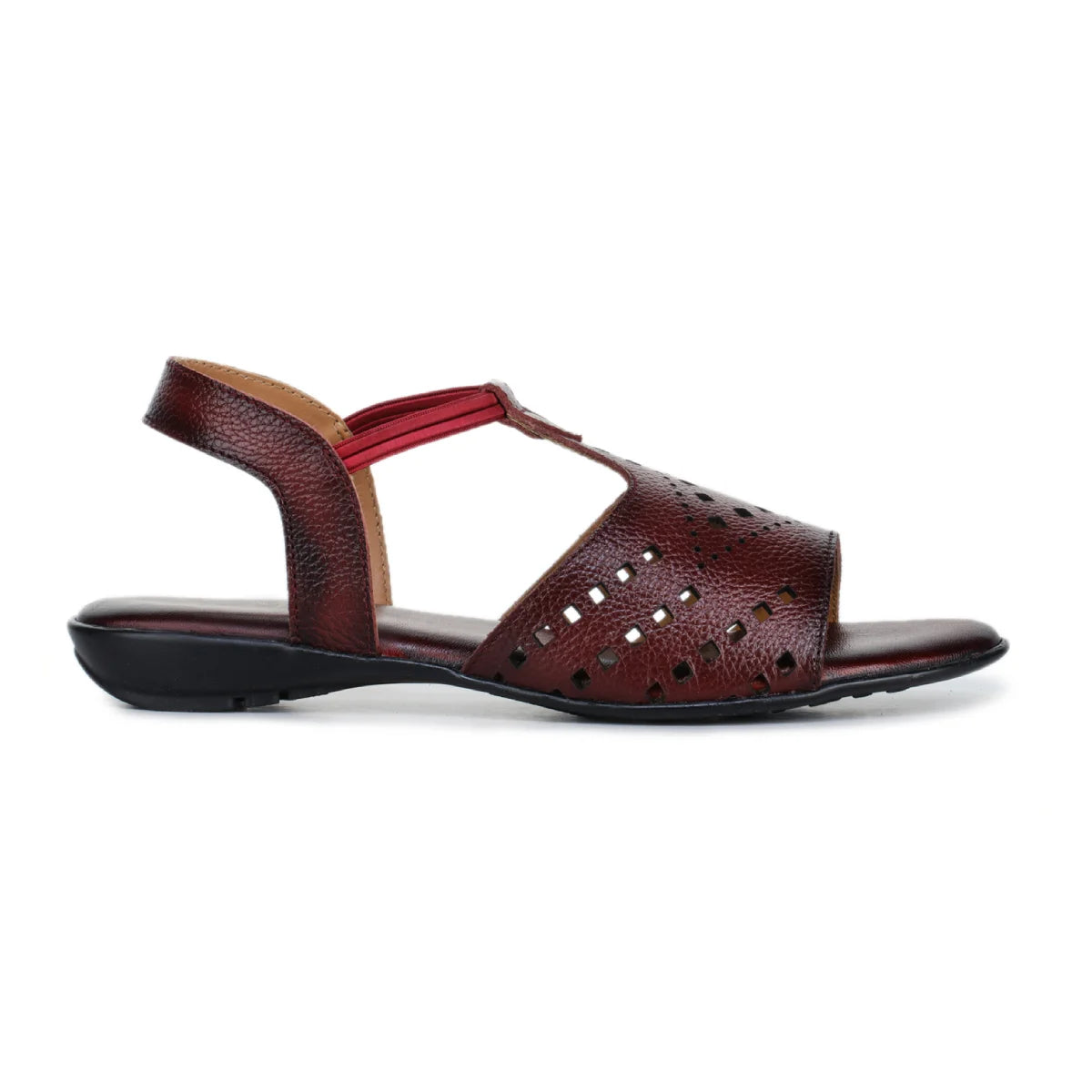 Leather Sandals For Women L 648 – Thong Style with Brogue Detailing - Zoom Shoes India