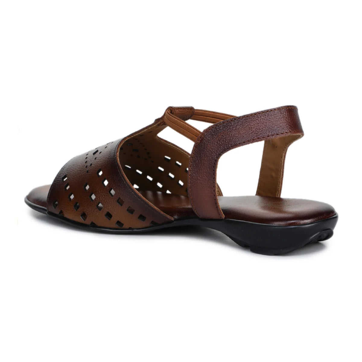 Leather Sandals For Women L 648 – Thong Style with Brogue Detailing - Zoom Shoes India
