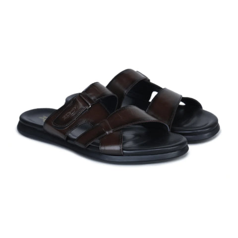 Genuine Leather Slide Slippers for Men – CN 36 with Cushioned Insole & Anti-Slip Sole