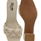 Leather Slippers For Women L 711 – Braid Design with Block Heels & Cushioned Insole - Zoom Shoes India