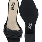 Leather Slippers For Women L 711 – Braid Design with Block Heels & Cushioned Insole - Zoom Shoes India