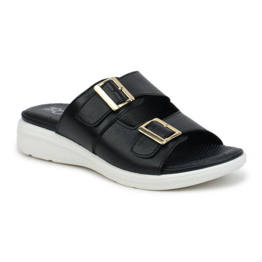 Women’s Leather Slippers 7512 – Monk Strap Design in Flats