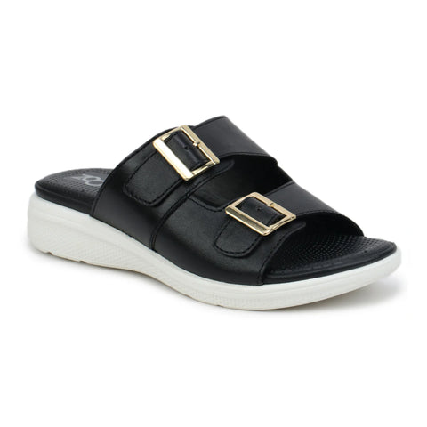 Women’s Leather Slippers 7512 – Monk Strap Design in Flats