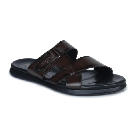 Genuine Leather Slide Slippers for Men – CN 36 with Cushioned Insole & Anti-Slip Sole
