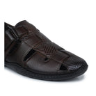 Original Leather Sandals for Men – 1901 with Mat Weave Design & Cushioned Insole - Zoom Shoes India