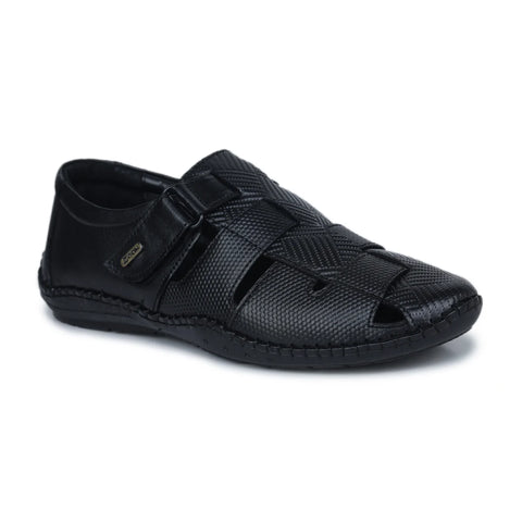 Original Leather Sandals for Men – 1901 with Mat Weave Design & Cushioned Insole