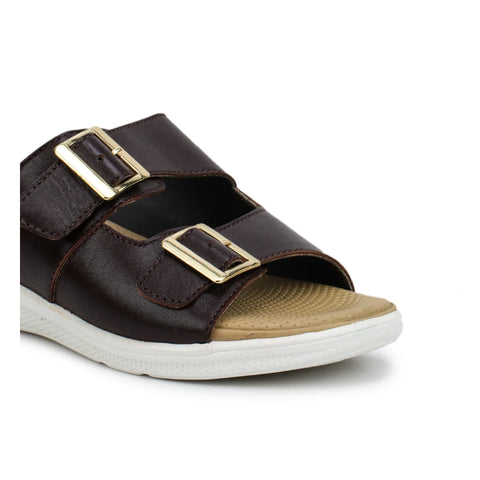 Women’s Leather Slippers 7512 – Monk Strap Design in Flats