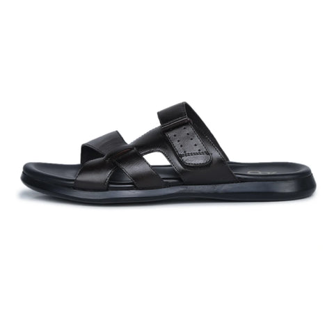 Genuine Leather Slide Slippers for Men – CN 36 with Cushioned Insole & Anti-Slip Sole
