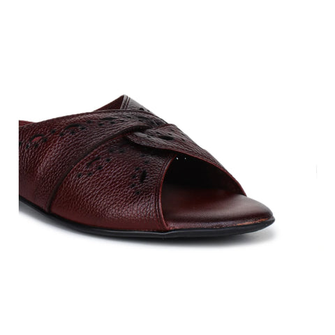 Sophisticated Women's Leather Slippers L 615 with Brogue Design