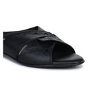 Sophisticated Women's Leather Slippers L 615 with Brogue Design - Zoom Shoes India