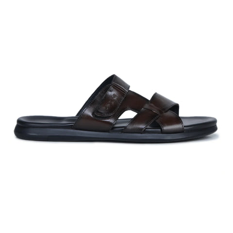 Genuine Leather Slide Slippers for Men – CN 36 with Cushioned Insole & Anti-Slip Sole