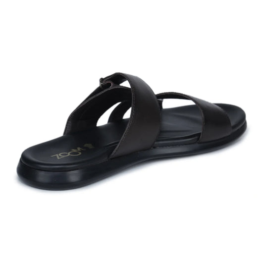 Genuine Leather Slide Slippers for Men – CN 36 with Cushioned Insole & Anti-Slip Sole