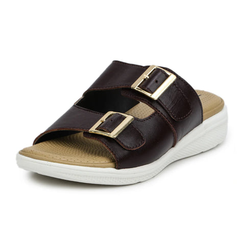 Women’s Leather Slippers 7512 – Monk Strap Design in Flats