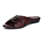 Sophisticated Women's Leather Slippers L 615 with Brogue Design - Zoom Shoes India