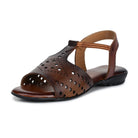 Leather Sandals For Women L 648 – Thong Style with Brogue Detailing - Zoom Shoes India