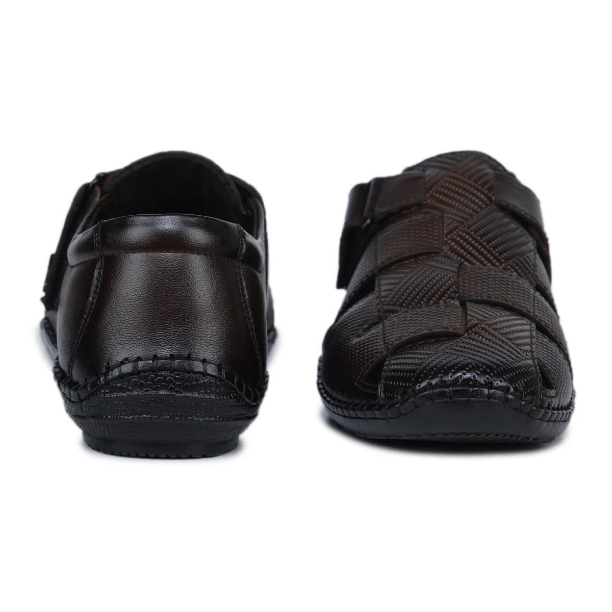 Original Leather Sandals for Men – 1901 with Mat Weave Design & Cushioned Insole - Zoom Shoes India