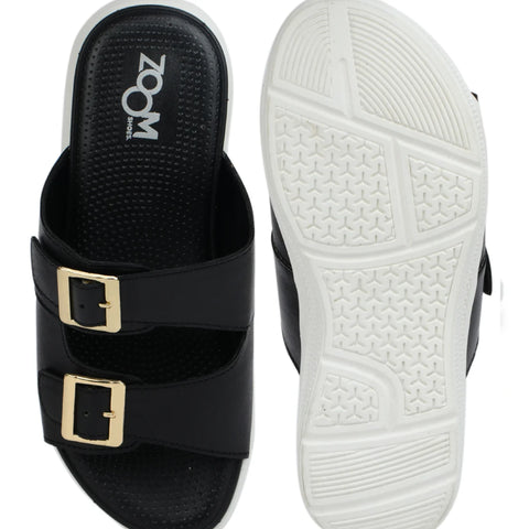Women’s Leather Slippers 7512 – Monk Strap Design in Flats